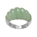Jade Sterling Silver Twist Ring, Women's, Size: 7, Green