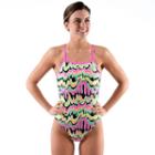 Women's Dolfin Winners V-2 Open-back One-piece Swimsuit, Size: 24 Comp, Silver