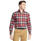 Men's Izod Classic-fit Plaid Flannel Button-down Shirt, Size: Small, Brt Red