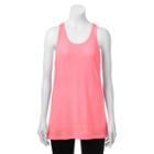 Juniors' So&reg; Mesh Back Racerback Tunic Tank, Teens, Size: Xs, Brt Pink