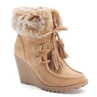 Unionbay Peg Women's Wedge Ankle Boots, Girl's, Size: 6, Med Beige