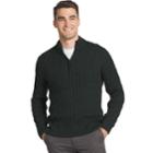 Men's Izod Regular-fit Cable Knit Quarter-zip Sweater, Size: Medium, Med Green