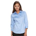 Women's Dana Buchman Button-down Camp Shirt, Size: Medium, Light Blue