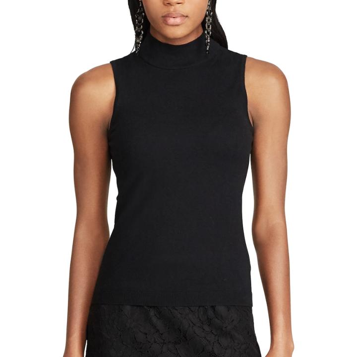 Women's Chaps Sleeveless Sweater, Size: Large, Black