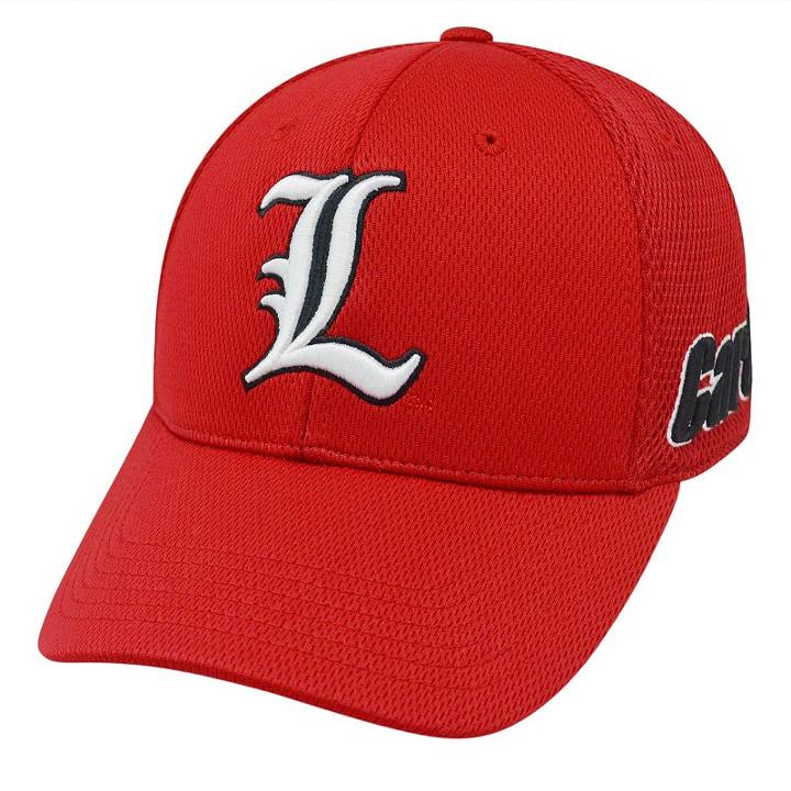Adult Top Of The World Louisville Cardinals Resurge Mesh Elite Cap, Med Red