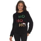 Juniors' Miss Chievous Sherpa Holiday Sweater, Girl's, Size: Medium, Black