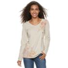 Women's Sonoma Goods For Life&trade; Graphic V-neck Tee, Size: Large, Lt Beige