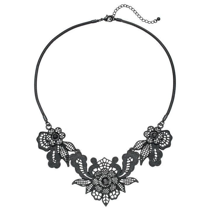 Openwork Flower Statement Necklace, Women's, Oxford