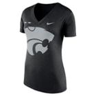 Women's Nike Kansas State Wildcats Striped Bar Tee, Size: Xl, Black