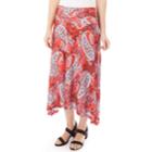 Women's Apt. 9&reg; Handkerchief-hem Skirt, Size: Large, Red Paisley
