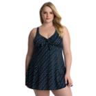 Plus Size Croft & Barrow&reg; Thigh Minimizer Bow-front Swimdress, Women's, Size: 18 W, Black