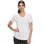 Women's Tek Gear&reg; Easy Burnout V-neck Yoga Tee, Size: Small, Natural