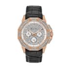 Bulova Men's Crystal Black Leather Watch - 98c125