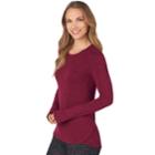 Women's Cuddl Duds Soft Knit Long Sleeve Top, Size: Medium, Red