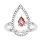 Brilliance Open Teardrop Ring With Swarovski Crystals, Women's, Size: 8, Pink