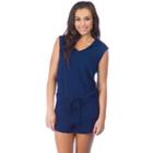 Women's Pl Movement By Pink Lotus Mantra Hooded Romper, Size: Small, Dark Blue