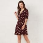 Petite Lc Lauren Conrad Print Fit & Flare Dress, Women's, Size: M Petite, Drk Purple