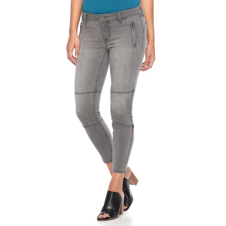 Women's Apt. 9&reg; Moto Capri Jeans, Size: 0, Med Blue