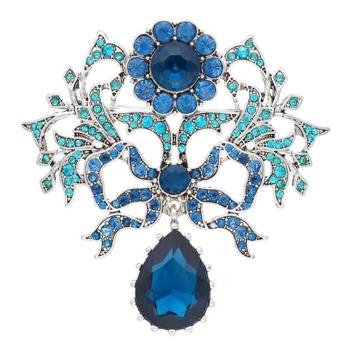 Dana Buchman Blue Simulated Crystal Ribbon Pin, Women's, Multicolor