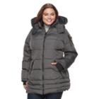 Plus Size Apt. 9&reg; Hooded Puffer Jacket, Women's, Size: 3xl, Grey