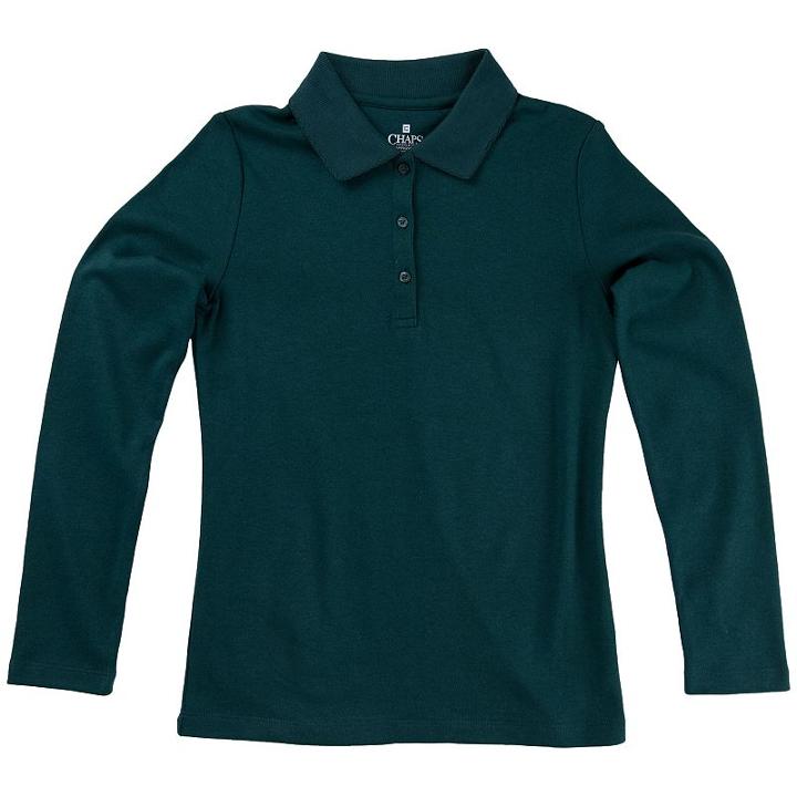 Girls 4-16 Chaps School Uniform Polo Shirt, Girl's, Size: 16, Green Oth