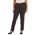 Plus Size Dana Buchman Millennium Slim Straight-leg Pants, Women's, Size: 25 - Regular, Brown