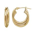 Everlasting Gold 14k Gold Triple Tube Hoop Earrings, Women's