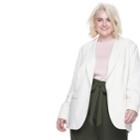 Plus Size Popsugar Essential Blazer, Women's, Size: 2xl, White