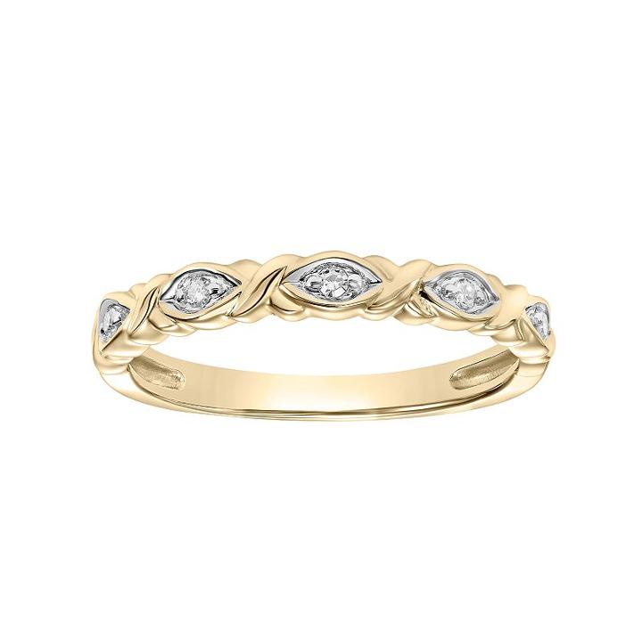 Simply Vera Vera Wang 14k Gold Diamond Accent X Wedding Ring, Women's, Size: 5, Yellow