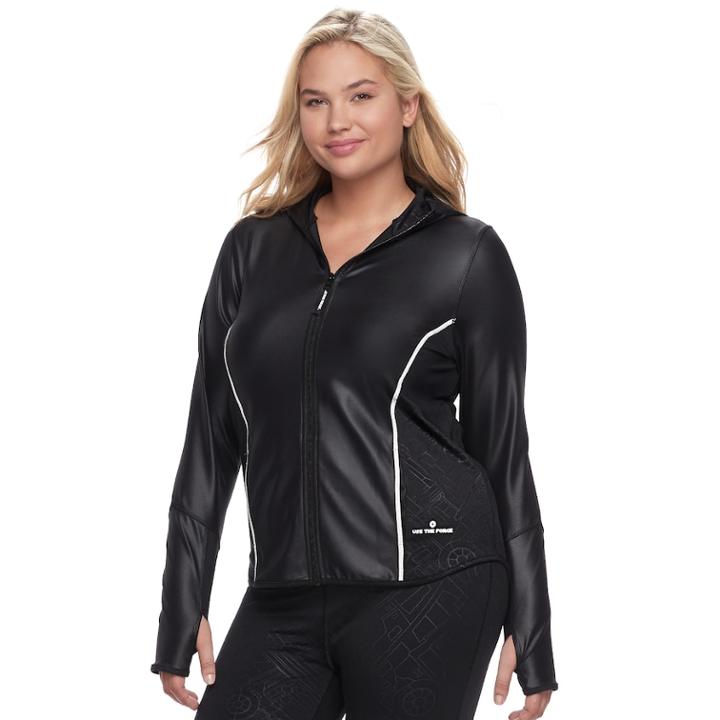Juniors' Plus Size Her Universe Star Wars Graphic Performance Jacket, Teens, Size: 1xl, Black