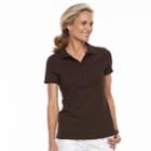 Women's Croft & Barrow&reg; Classic Polo, Size: Xxl, Dark Brown
