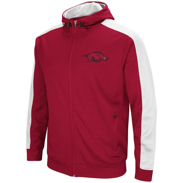 Men's Arkansas Razorbacks Setter Full-zip Hoodie, Size: Large, Dark Red