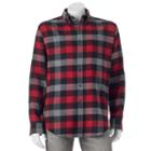 Men's Croft & Barrow&reg; Slim-fit Plaid Flannel Button-down Shirt, Size: Xl, Med Grey