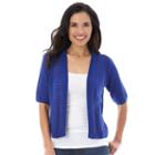 Women's Ab Studio Open Front Cardigan, Size: Small, Brt Blue