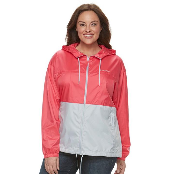 Plus Size Columbia Rockwell Falls Windbreaker Jacket, Women's, Size: 3xl, Brt Pink