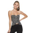 Juniors' Candie's&reg; Striped Ruched Tube Top, Teens, Size: Small, Black