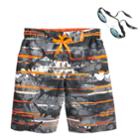 Boys 4-7 Zero Xposur Sharks Abstract Swim Trunks, Size: Medium, Orange