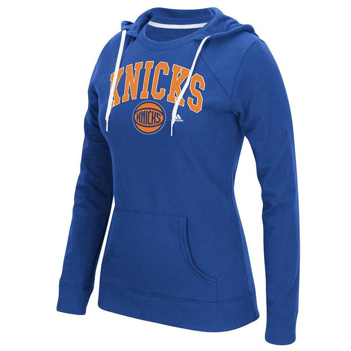 Women's Adidas New York Knicks Outline Big Arch Hoodie, Size: Xxl, Blue