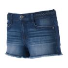 Juniors' Mudd&reg; Flx Stretch Braided Waist Shortie Shorts, Girl's, Size: 13, Blue Other