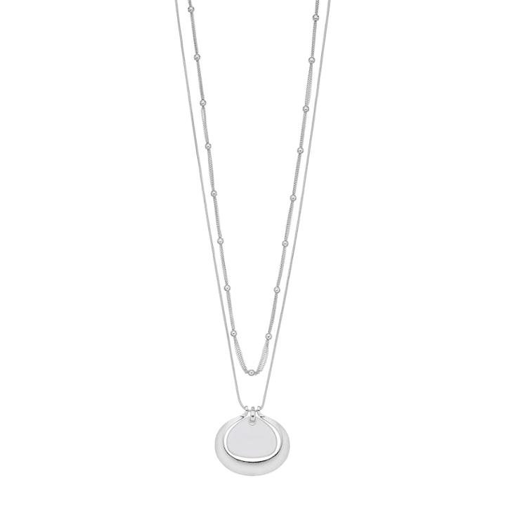 White Pendant Double Strand Necklace, Women's
