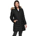 Women's Tower By London Fog Hooded Puffer Heavyweight Jacket, Size: Xxl, Black