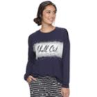 Women's Sonoma Goods For Life&trade; Pajamas: Drop Shoulder Long Sleeve Tee, Size: Large, Blue