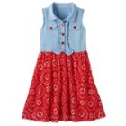 Girls 4-6x Nanette Chambray Tie-front Dress, Girl's, Size: 4, Blue