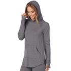 Plus Size Cuddl Duds Stretch Thermal Tunic Hoodie, Women's, Size: 2xl, Dark Grey