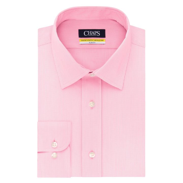 Big & Tall Chaps Stretch Collar Dress Shirt, Men's, Size: 17 35/36t, Red Overfl