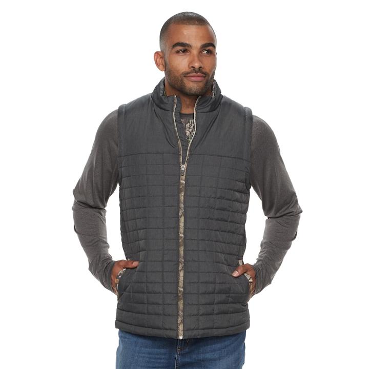 Men's Realtree Quilted Vest, Size: Large, Black