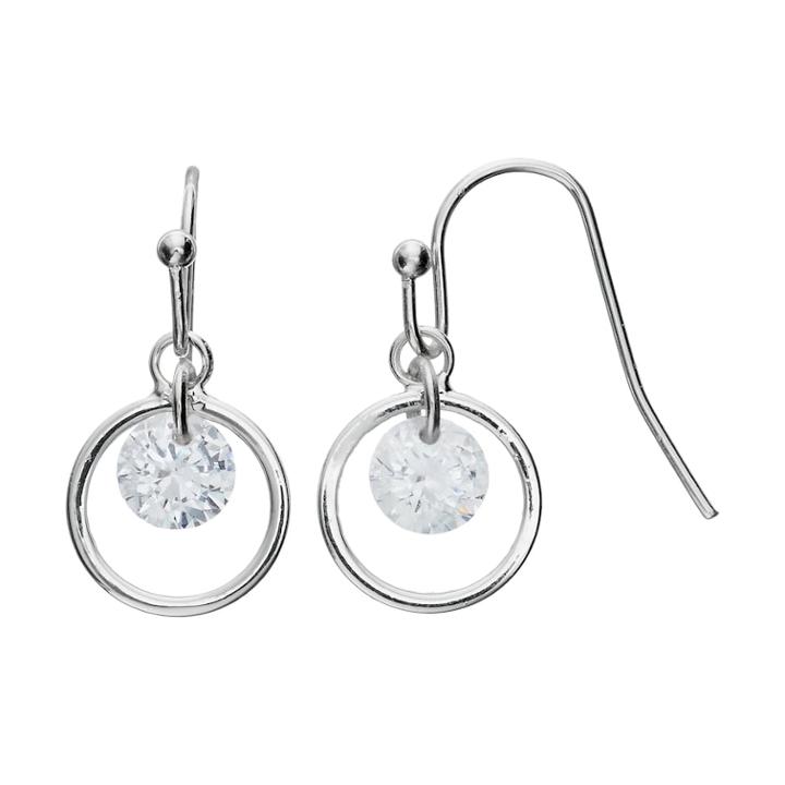 Lc Lauren Conrad Cubic Zirconia Nickel Free Orbital Drop Earrings, Women's, Silver