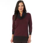 Women's Apt. 9&reg; Cowlneck Sweater, Size: Small, Dark Red