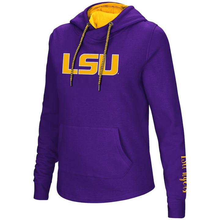 Women's Lsu Tigers Crossover Hoodie, Size: Small, Drk Purple