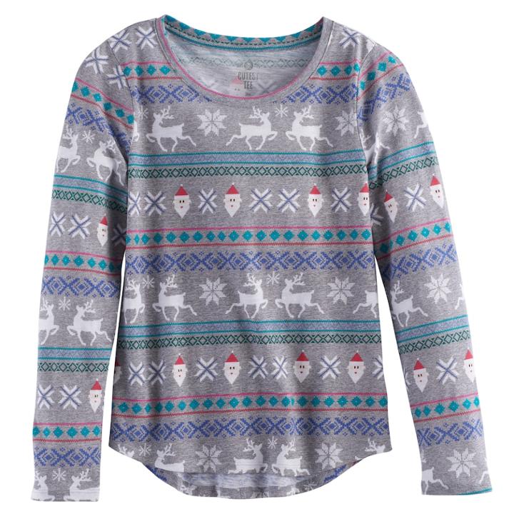 Plus Size Girls 7-16 So Holiday Tee, Size: 20 1/2, Med Grey